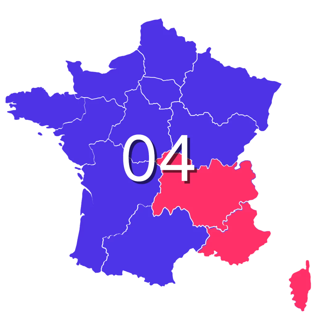Numéro de téléphone en 04 – carte des régions concernées en France