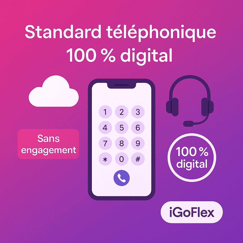 Standard téléphonique : la solution moderne, 100 % digitale et sans engagement avec iGoFlex