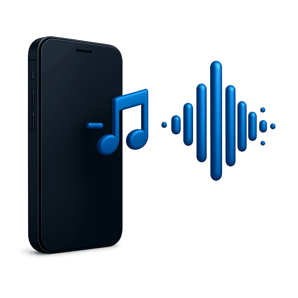 Smartphone avec icône audio représentant le pré-décroché et la messagerie professionnelle iGoFlex